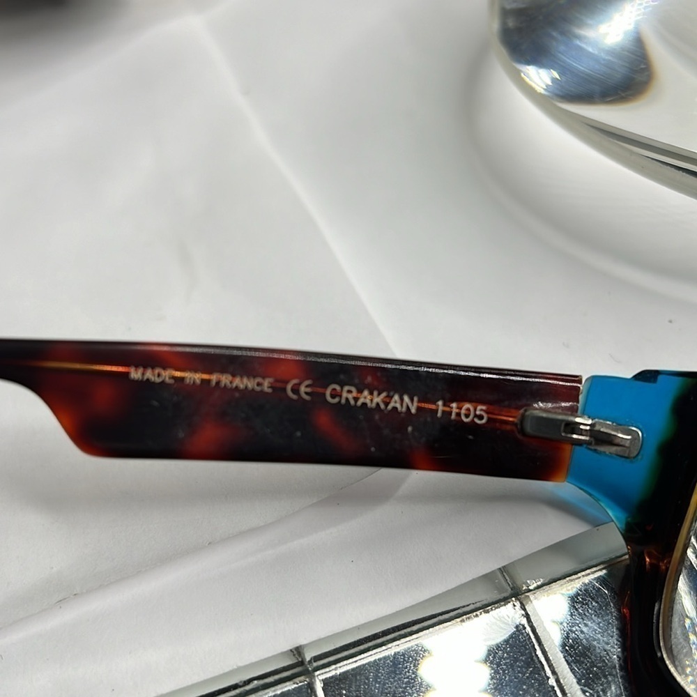 Anne et Valentin 1105 Crakan Tortoise Brown Teal Eyeglasses Frame Made in France - Picture 5 of 7
